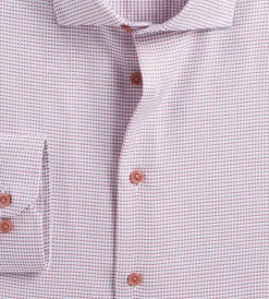 Grafton 1853 Dress Shirts*Modern Fit Geo Print Jacquard Dress Shirt Rust