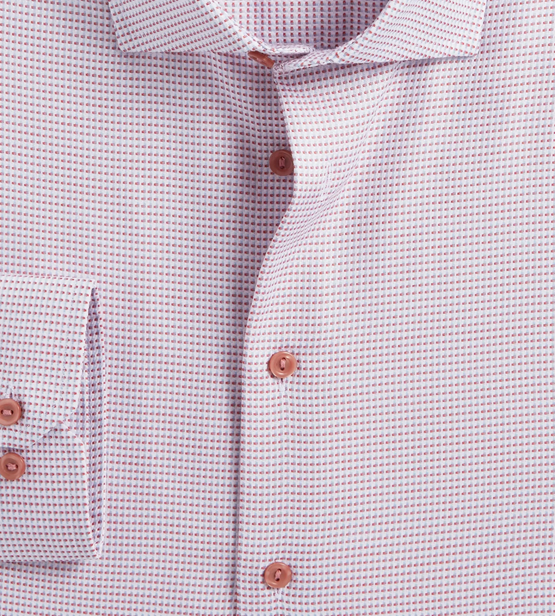 Grafton 1853 Dress Shirts*Modern Fit Geo Print Jacquard Dress Shirt Rust