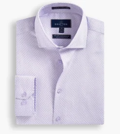 Grafton 1853 Dress Shirts*Modern Fit Geo Print Non-Iron Dress Shirt Lavender