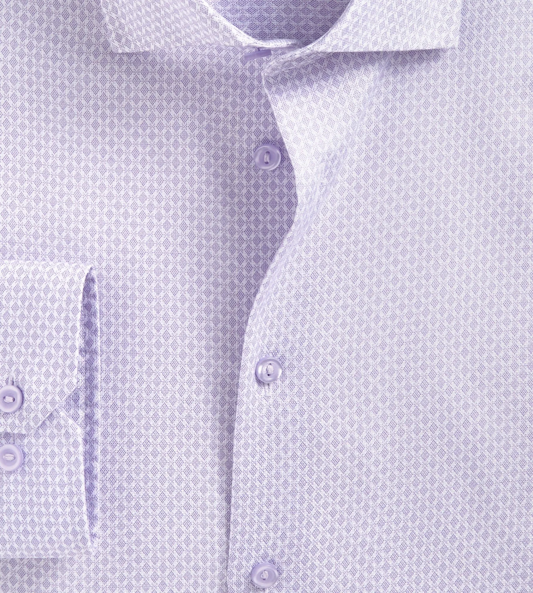 Grafton 1853 Dress Shirts*Modern Fit Geo Print Non-Iron Dress Shirt Lavender