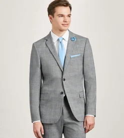 G Grafton Suit Separates*Modern Fit Grey Plaid Suit