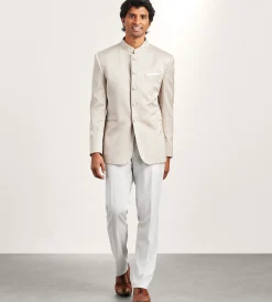 G Grafton Suit Separates|Nehru Jackets*Modern Fit Ivory Jacquard Nehru Suit