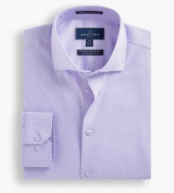 Grafton 1853 Dress Shirts*Modern Fit Jacquard Non-Iron Dress Shirt Lilac