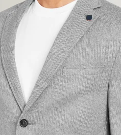 Hechter Paris Sport Jackets*Modern Fit Knit Herringbone Sport Jacket Light grey
