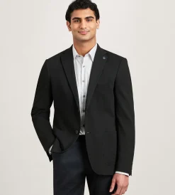 Hechter Paris Sport Jackets*Modern Fit Knit Textured Sport Jacket Black