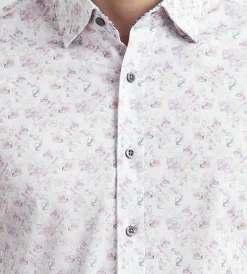 Hechter Paris Casual Shirts*Modern Fit Long Sleeve Geo Pattern 360 Stretch Casual Shirt Multi