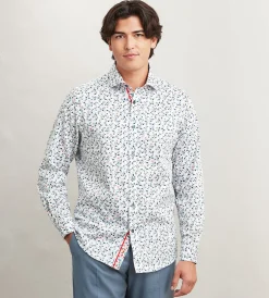 Jermyn & Bond Casual Shirts*Modern Fit Long Sleeve Printed Casual Shirt Grey