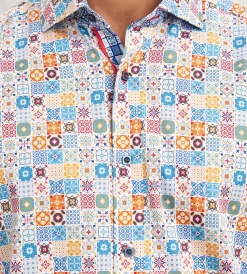 Jermyn & Bond Casual Shirts*Modern Fit Long Sleeve Printed Casual Shirt Multi