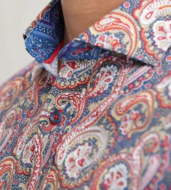 Jermyn & Bond Casual Shirts*Modern Fit Long Sleeve Printed Casual Shirt Navy