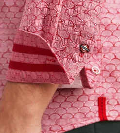 Jermyn & Bond Casual Shirts*Modern Fit Long Sleeve Printed Casual Shirt Red