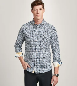 Jermyn & Bond Casual Shirts*Modern Fit Long Sleeve Water Colour Casual Shirt Multi