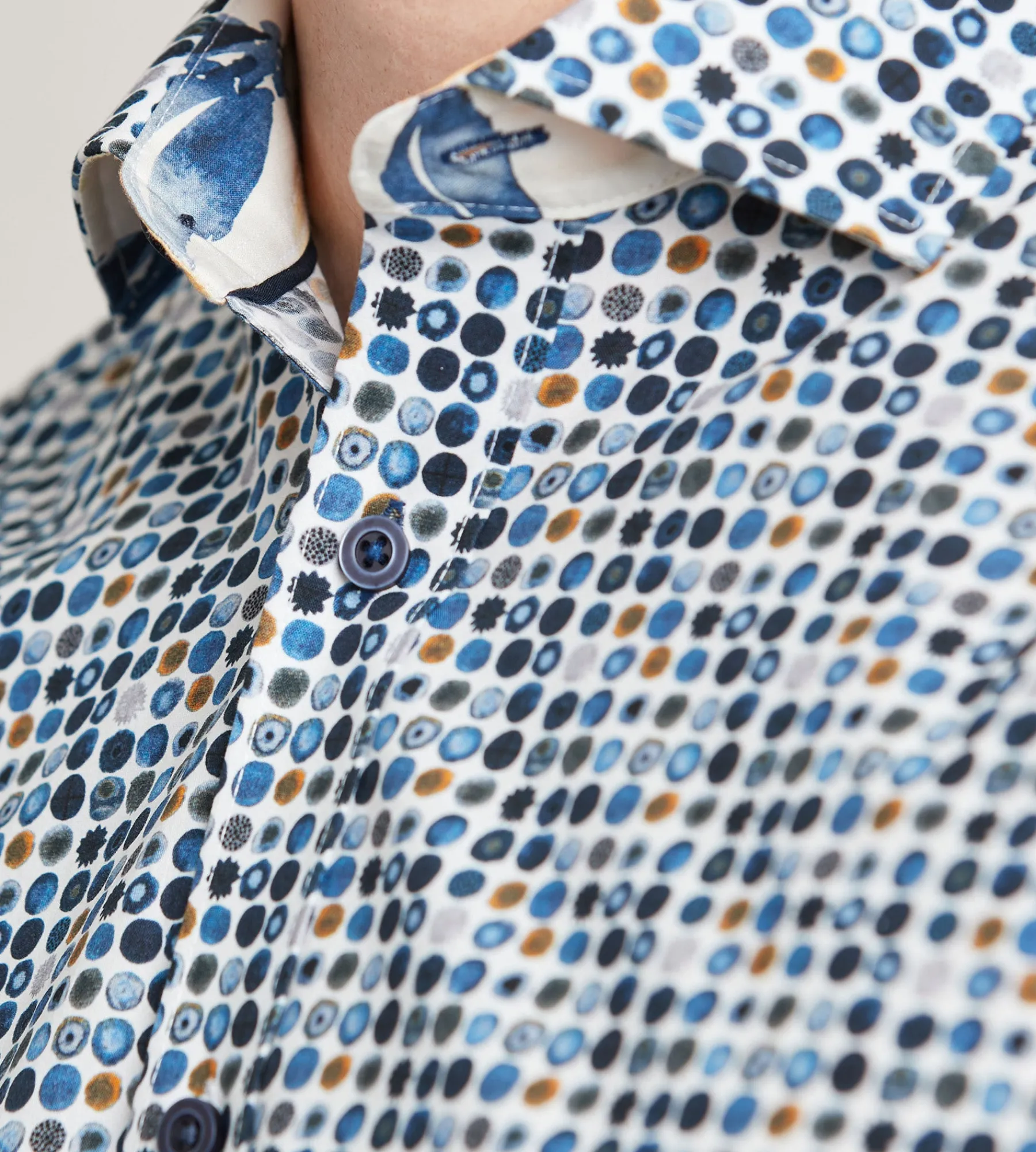 Jermyn & Bond Casual Shirts*Modern Fit Long Sleeve Water Colour Casual Shirt Multi