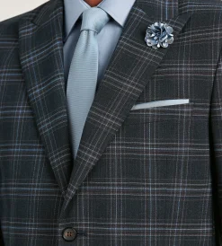G Grafton Suit Separates*Modern Fit Navy Plaid Suit