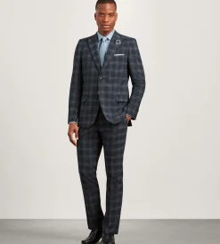 G Grafton Suit Separates*Modern Fit Navy Plaid Suit