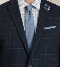 G Grafton Suit Separates*Modern Fit Navy Windowpane Suit
