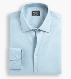 Bellissimo Dress Shirts*Modern Fit Non-Iron Printed Sateen Dress Shirt Light blue