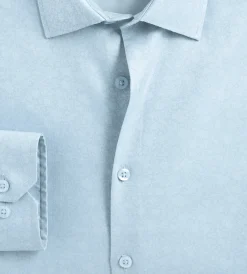 Bellissimo Dress Shirts*Modern Fit Non-Iron Printed Sateen Dress Shirt Light blue