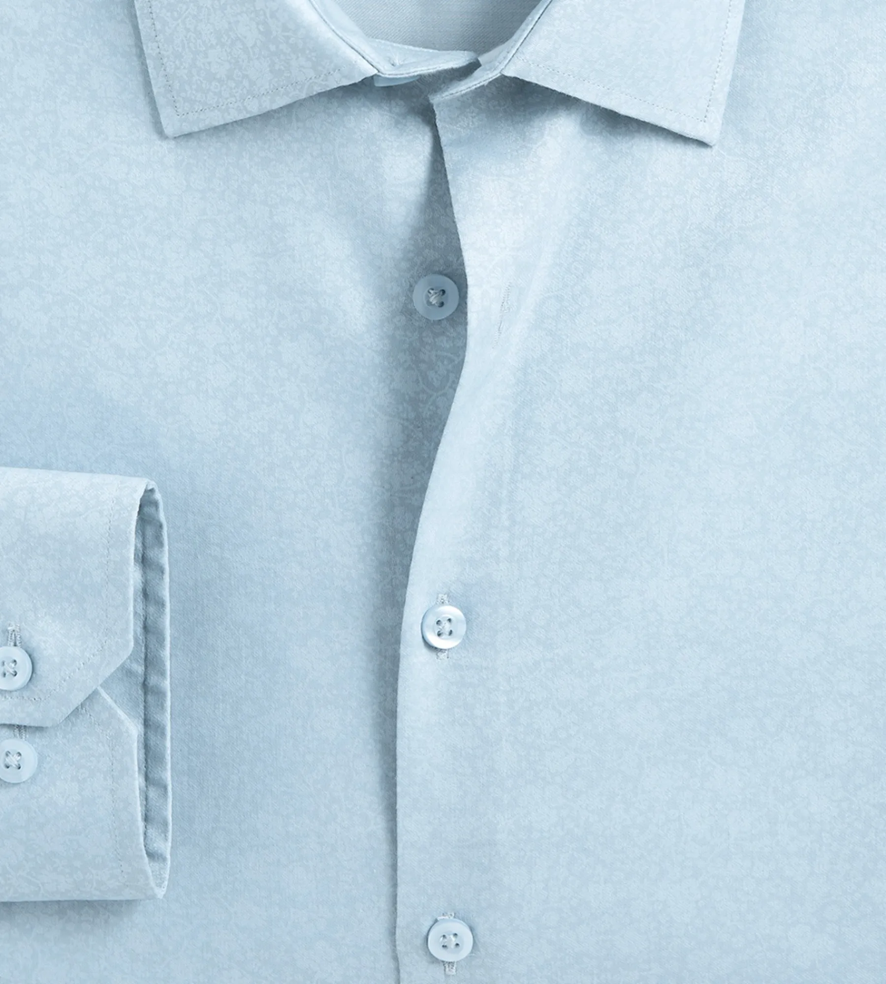 Bellissimo Dress Shirts*Modern Fit Non-Iron Printed Sateen Dress Shirt Light blue