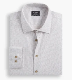 Bellissimo Dress Shirts*Modern Fit Non-Iron Printed Sateen Dress Shirt Light brown