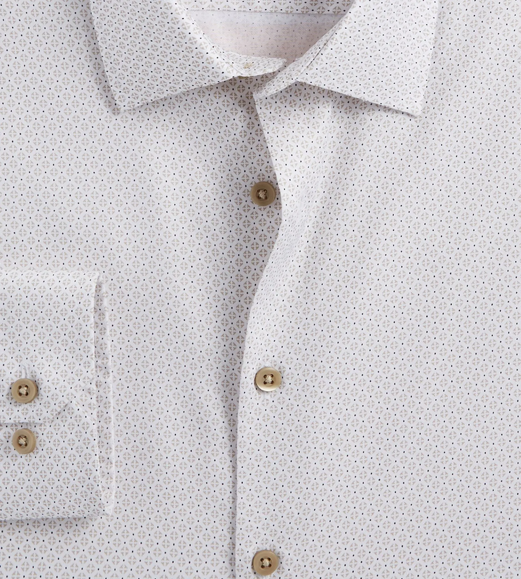Bellissimo Dress Shirts*Modern Fit Non-Iron Printed Sateen Dress Shirt Light brown