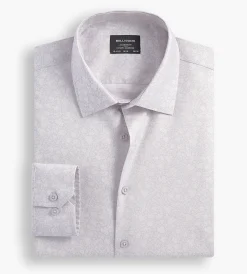 Bellissimo Dress Shirts*Modern Fit Non-Iron Printed Sateen Dress Shirt Pale purple