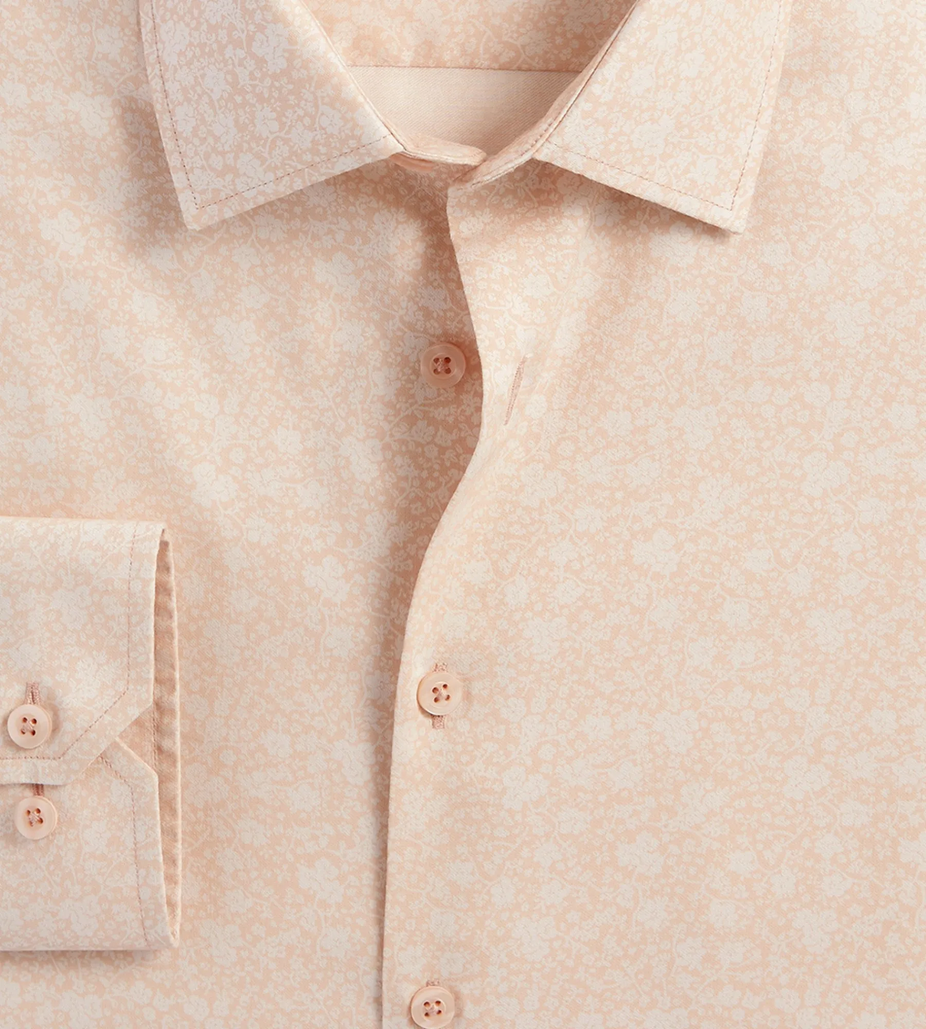 Bellissimo Dress Shirts*Modern Fit Non-Iron Printed Sateen Dress Shirt Pale peach