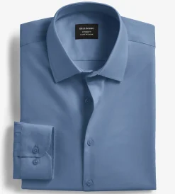 Bellissimo Dress Shirts*Modern Fit Non-Iron Sateen Dress Shirt Oxford blue