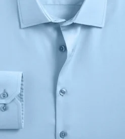 Bellissimo Dress Shirts*Modern Fit Non-Iron Sateen Dress Shirt Blue