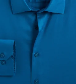 Bellissimo Dress Shirts*Modern Fit Non-Iron Sateen Dress Shirt Bright blue