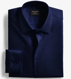 Bellissimo Dress Shirts*Modern Fit Non-Iron Sateen Dress Shirt Midnight