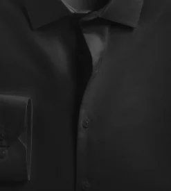 Bellissimo Dress Shirts*Modern Fit Non-Iron Sateen Dress Shirt Black