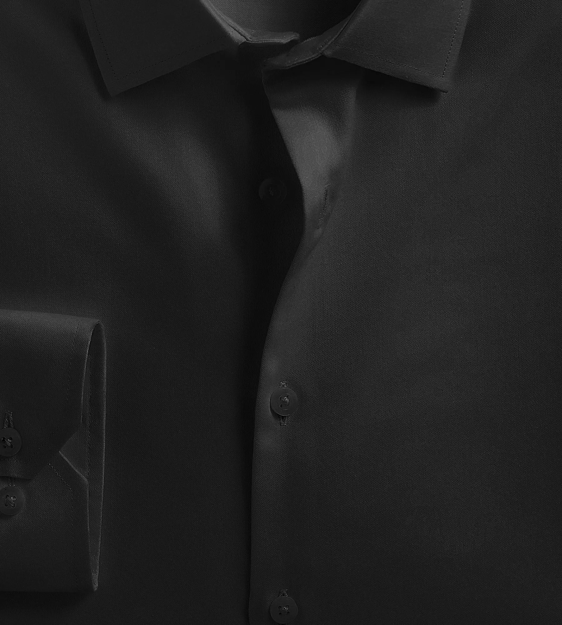 Bellissimo Dress Shirts*Modern Fit Non-Iron Sateen Dress Shirt Black