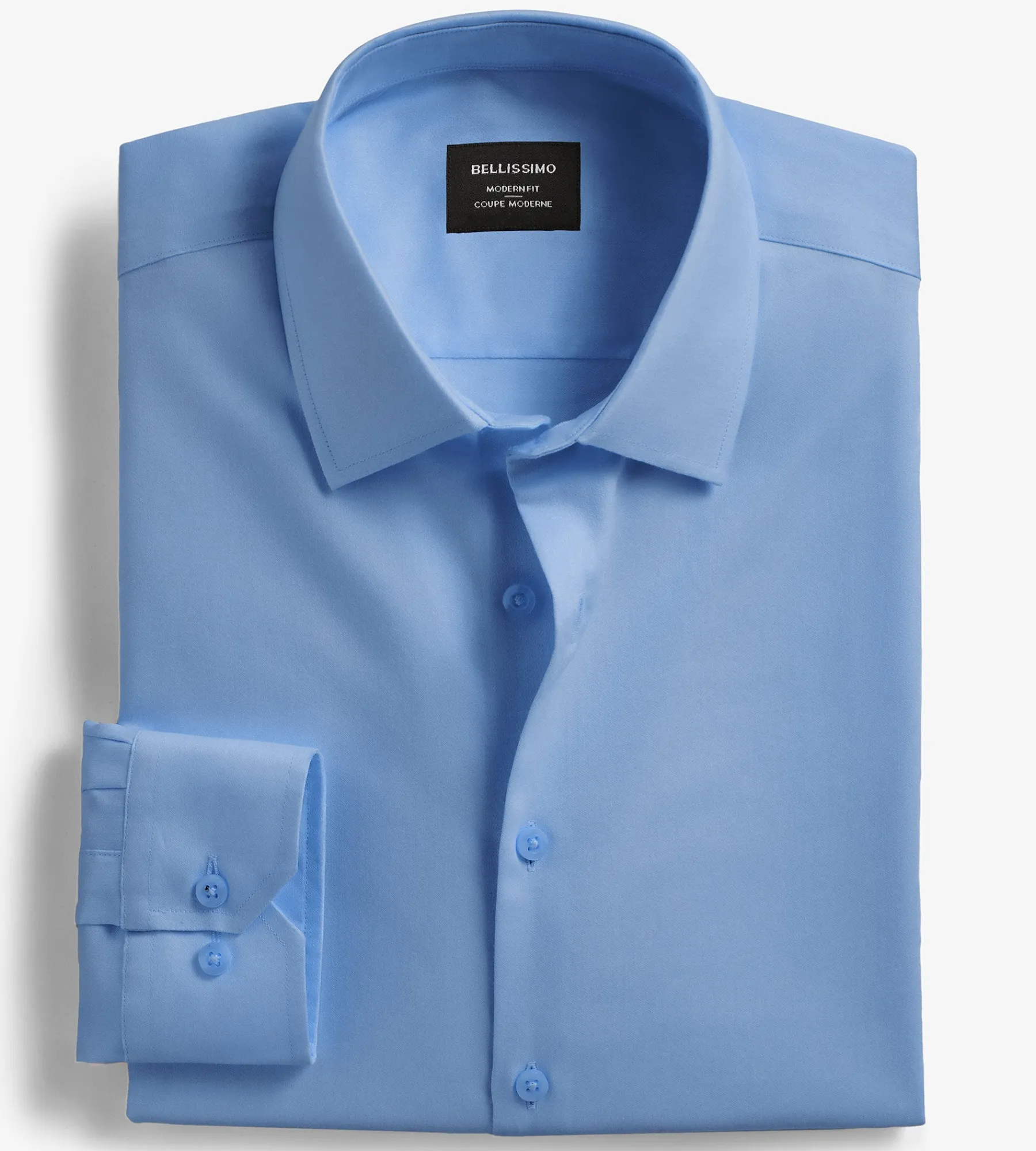 Bellissimo Dress Shirts*Modern Fit Non-Iron Sateen Dress Shirt Black