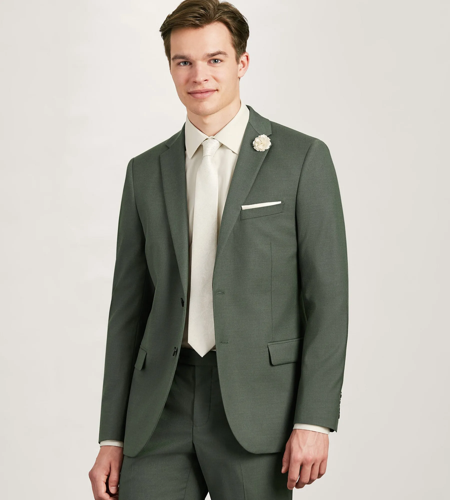 G Grafton Suit Separates*Modern Fit Olive Solid Suit