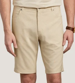 Jermyn & Bond Shorts*Modern Fit Plaid 5 Pocket Shorts Sand