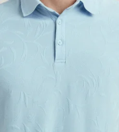 Hechter Paris Polos*Modern Fit Short Sleeve Button Down Jacquard Polo Ivory