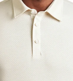 Hechter Paris Polos*Modern Fit Short Sleeve Geo Pattern Structured Collar Polo Sand