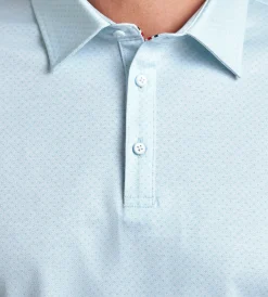 Hechter Paris Polos*Modern Fit Short Sleeve Geo Pattern Structured Collar Polo Light blue