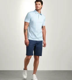 Hechter Paris Polos*Modern Fit Short Sleeve Geo Pattern Structured Collar Polo Light blue