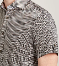 Jermyn & Bond Short Sleeve Shirts|Casual Shirts*Modern Fit Short Sleeve Geo Pattern Casual Shirt Black