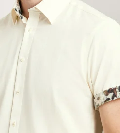 Hechter Paris Short Sleeve Shirts|Casual Shirts*Modern Fit Short Sleeve Linen Like Solid Casual Shirt Ivory
