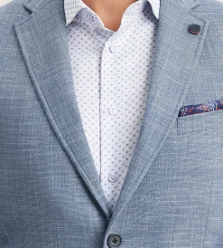 Hechter Paris Sport Jackets*Modern Fit Textured Solid Sport Jacket Blue
