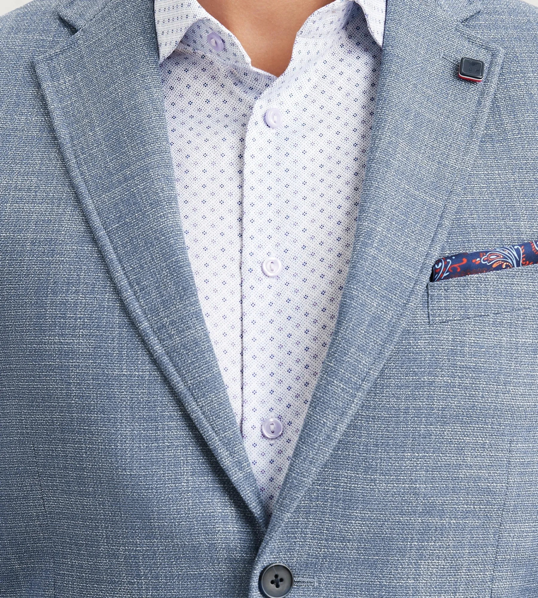 Hechter Paris Sport Jackets*Modern Fit Textured Solid Sport Jacket Blue
