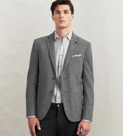 Hechter Paris Sport Jackets*Modern Fit Textured Solid Sport Jacket Charcoal