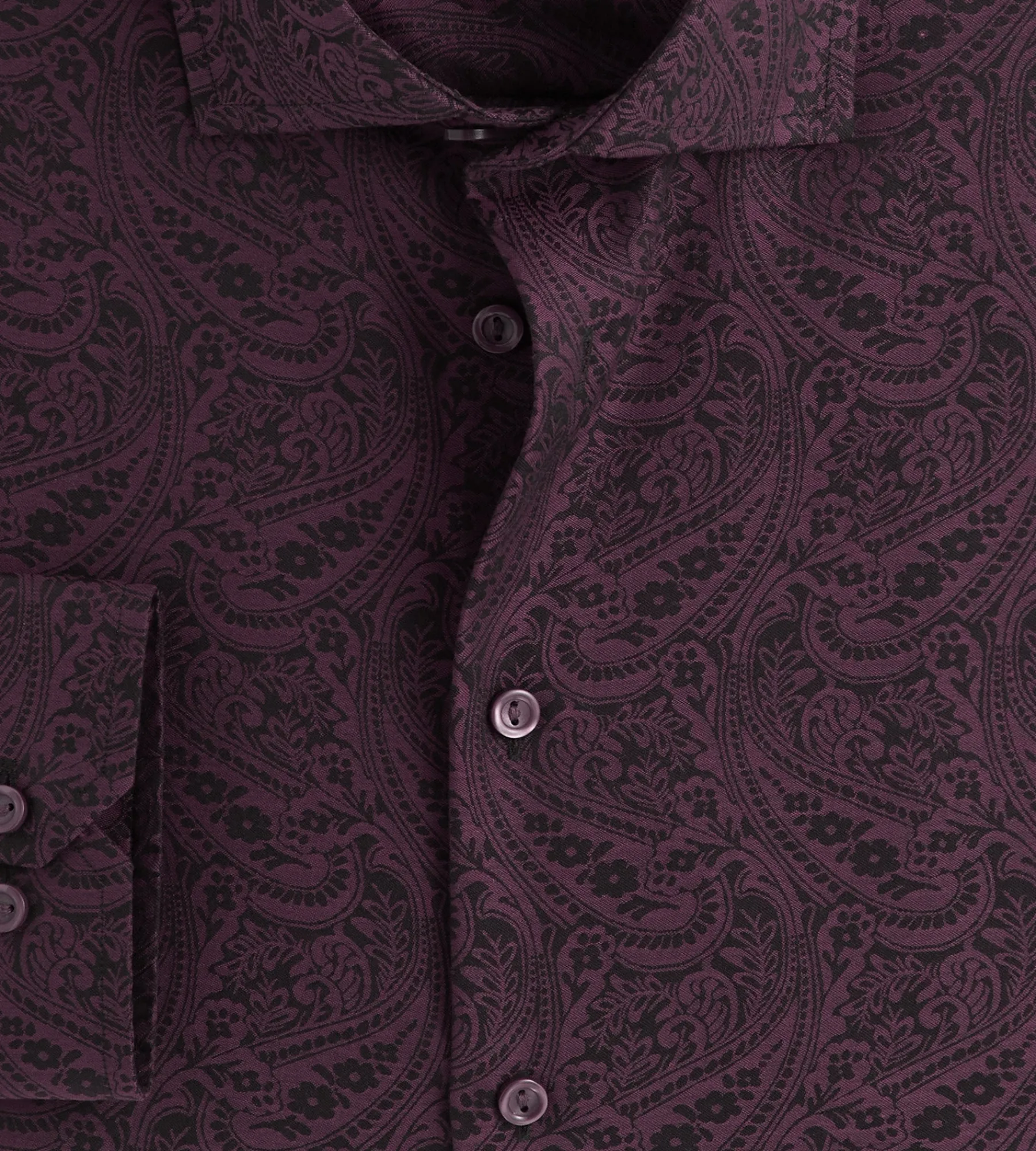 Grafton 1853 Dress Shirts*Modern Fit Ultra-Luxe Paisley Dress Shirt Burgundy
