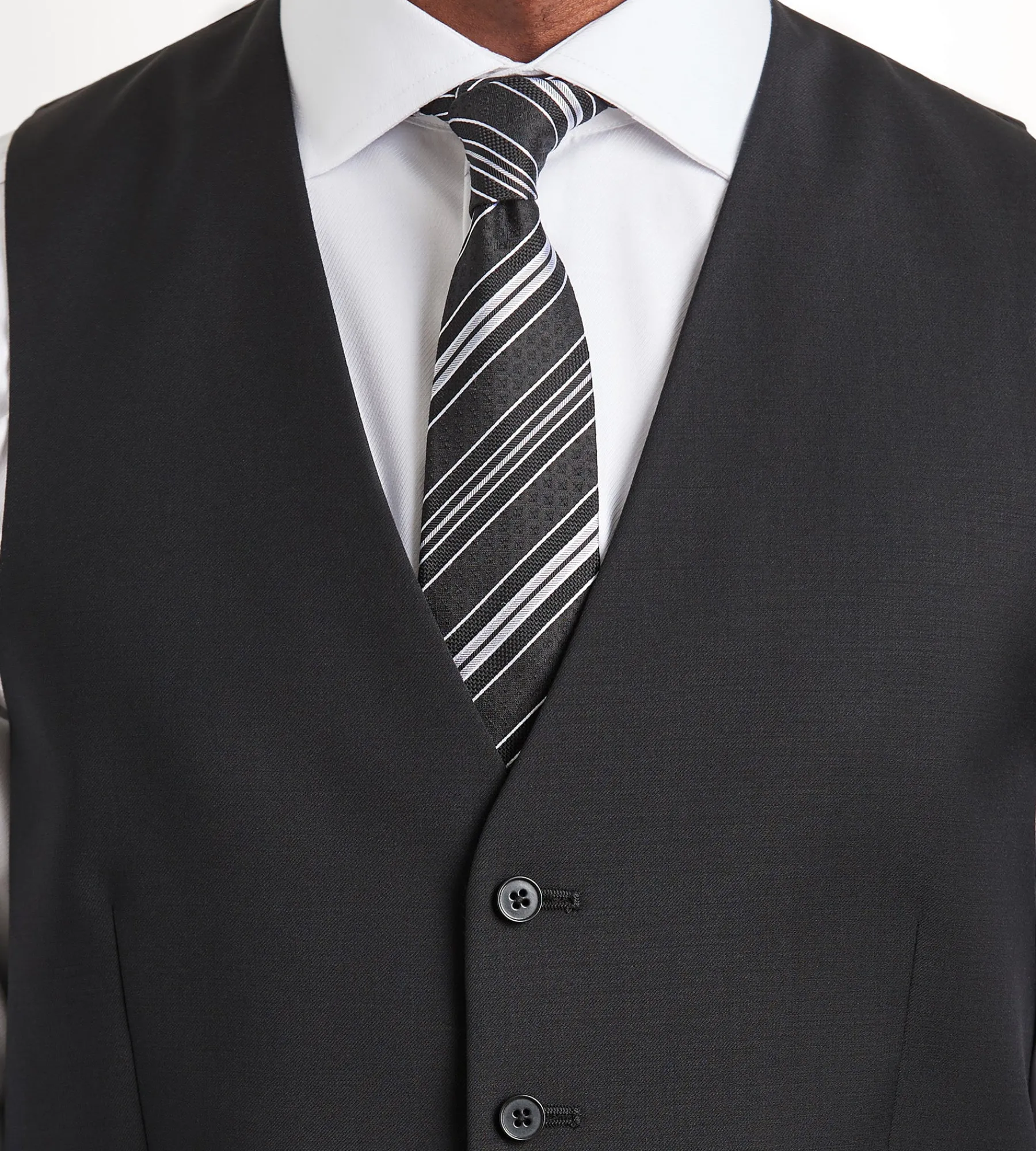 DKNY Vests*Modern Fit Wool Suit Vest Black