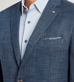 Jermyn & Bond Sport Jackets*Modern Fit Woven Multi Neat Sport Jacket Blue