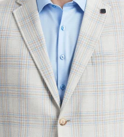 Hechter Paris Sport Jackets*Modern Fit Woven Plaid Sport Jacket Grey