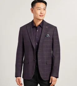 Jermyn & Bond Sport Jackets*Modern Fit Woven Plaid Sport Jacket Purple