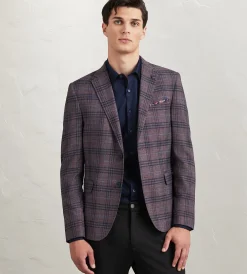 Hechter Paris Sport Jackets*Modern Fit Woven Plaid Sport Jacket Burgundy